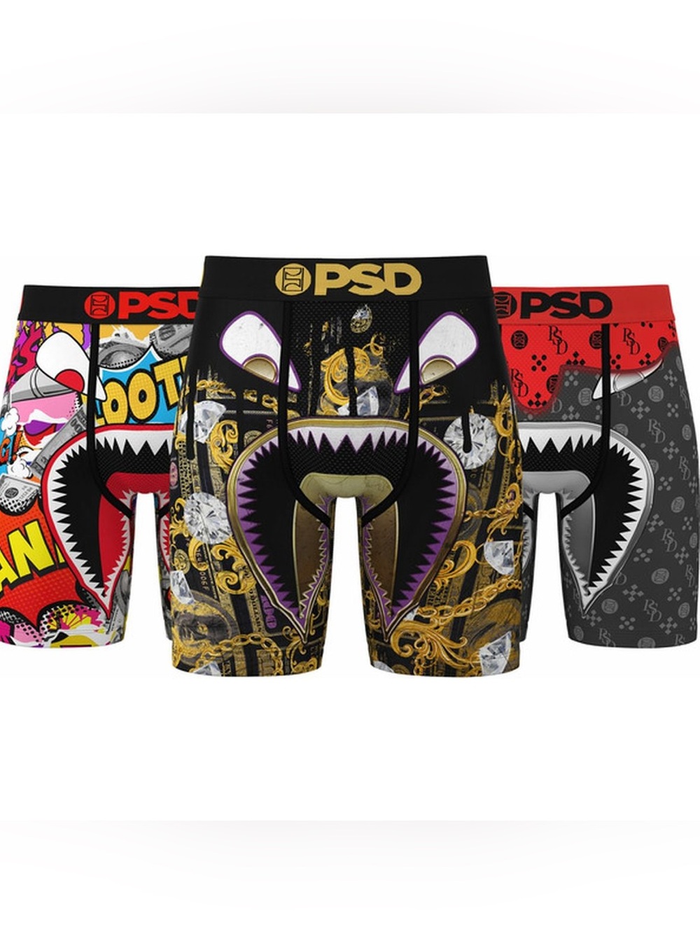 PSD Warface Money Hungry Underwear Mens Multi Stretch Boxer Brief 3-Pack
